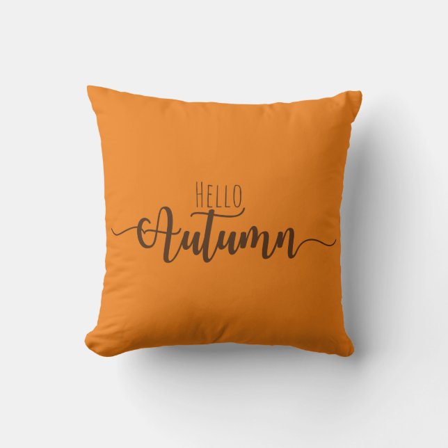 Hello Autumn Throw Pillow (Front)