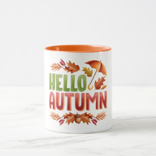 Hello Autumn Two-Tone Mug Cozy Fall Gift