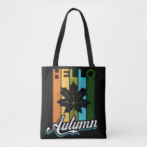 hello autumn vintage colorful background tote bag