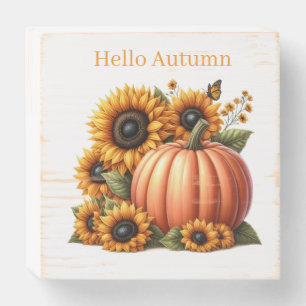 Hello Autumn Wooden Box Sign