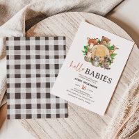 Hello Babies Rustic Woodland Twin Baby Shower