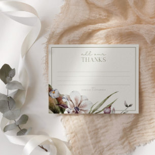 HELLO BABY Autumn Botanical Baby Shower Thank You Card