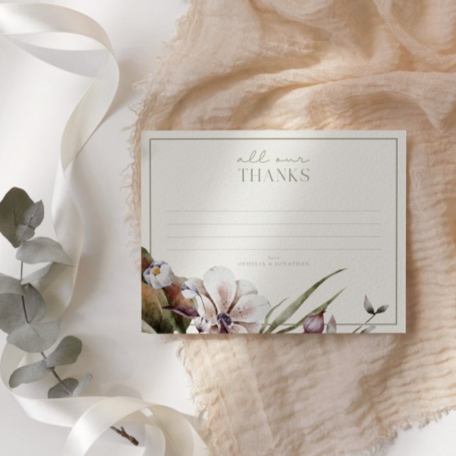 HELLO BABY | Autumn Botanical Baby Shower Thank You Card (Creator Uploaded)