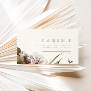 HELLO BABY Autumn Botanical Diaper Raffle Game Enclosure Card