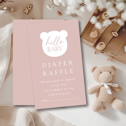 Hello Baby Bear Diaper Raffle  Enclosure Card