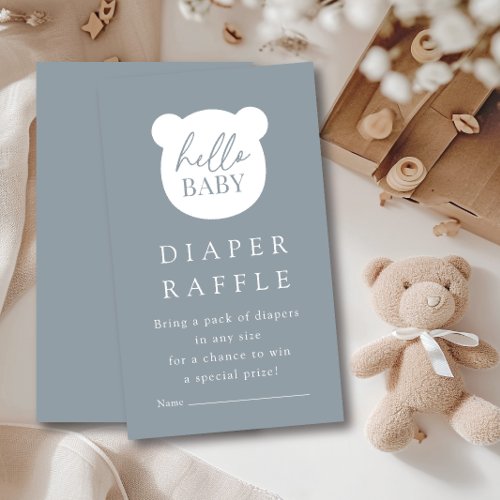 Hello Baby Bear Diaper Raffle  Enclosure Card