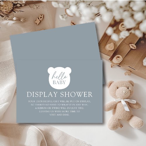 Hello Baby Bear Display Shower Enclosure Card