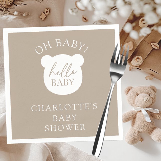 Hello Baby Bear It's a Boy Napkins (Creator Uploaded)