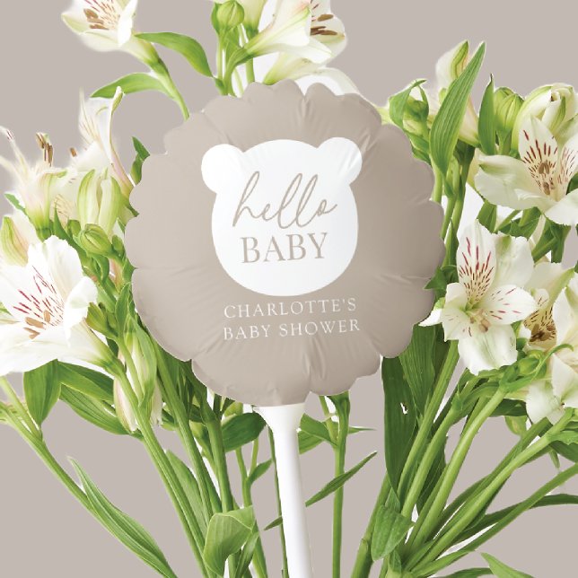 Hello Baby Bear Neutral Balloon (Creator Uploaded)