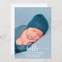 Hello Baby Birth Announcement Photo Card