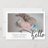 Hello Baby Birth Photo Collage Announcement