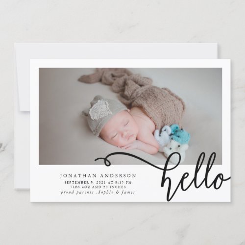 Hello Baby Birth Photo Collage Announcement