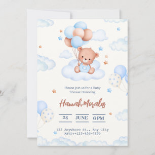 Hello Baby Blue Skies Baby Shower Invitation