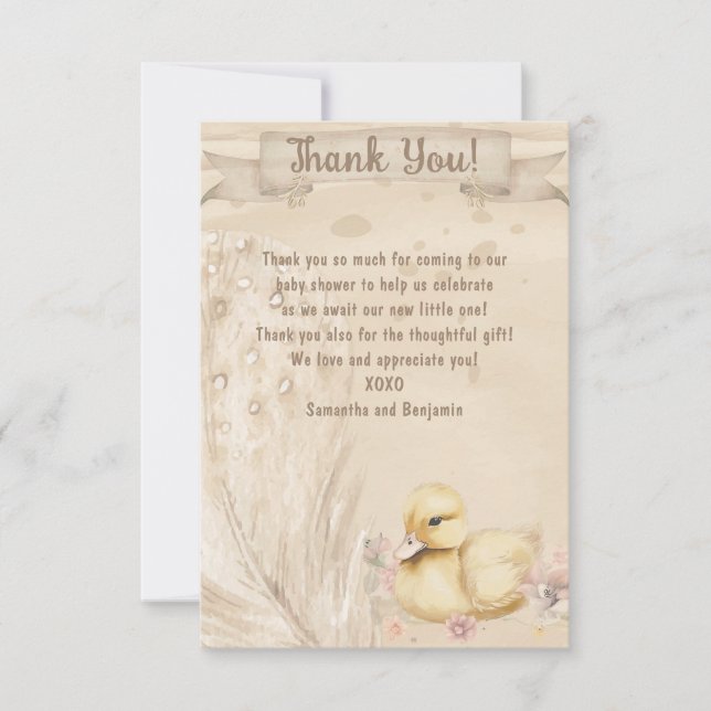 Hello Baby! boho baby shower Flat Thank You Card (Front)