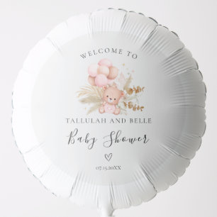 Hello Baby Boho Bear Shower Balloon