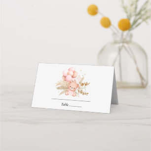 Hello Baby Boho Bear Shower Place Card