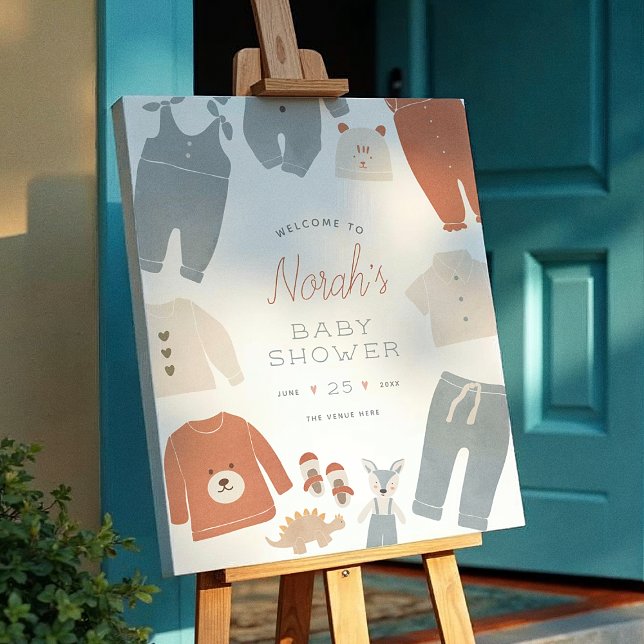 Hello Baby | Boho Clothes Boy Baby Shower Welcome Foam Board (Creator Uploaded)