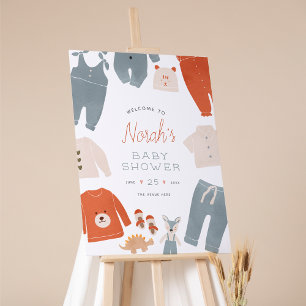 Hello Baby   Boho Clothes Boy Baby Shower Welcome Foam Board