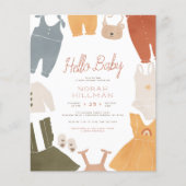 Hello Baby | Boho Clothes Girl Budget Baby Shower (Front)