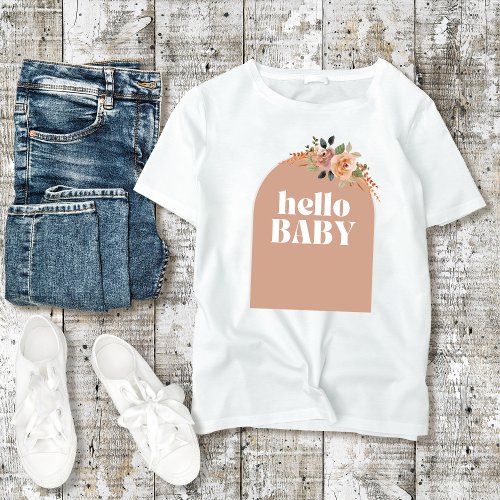 Hello Baby Boho Modern Baby Shower mom_to_be T_Shirt