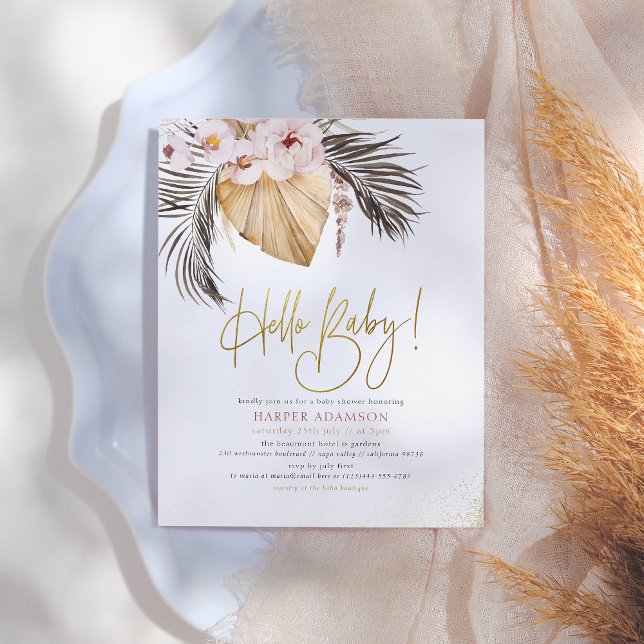 Hello Baby | Boho Pampas Grass & Dried Palm Budget (Creator Uploaded)