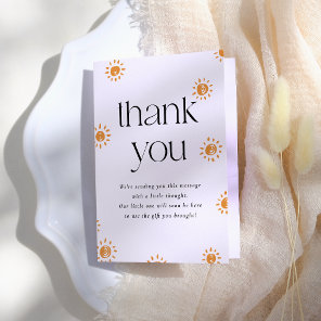 Hello Baby | Boho Sunshine Baby Shower Thank You Card