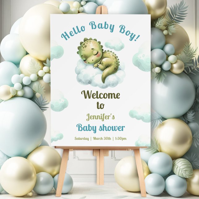 Hello Baby Boy Dinosaur Baby Shower Boy Welcome Foam Board (Hello Baby Boy Dinosaur Baby Shower Boy Welcome Foam Board)