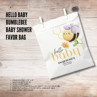 Hello Baby Bumblebee Baby Shower Favor Bag