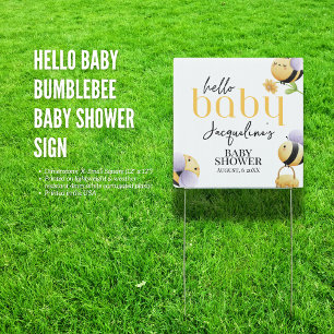 Hello Baby Bumblebee Baby Shower  Sign