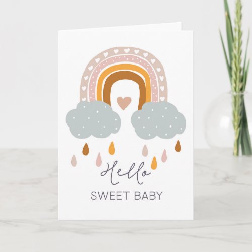 Hello Baby Card  New Parents Card