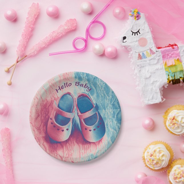 Hello Baby - charming Paper Plates (Party)