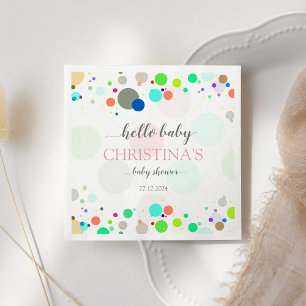 Hello baby Colorful Dots Baby Shower Napkins