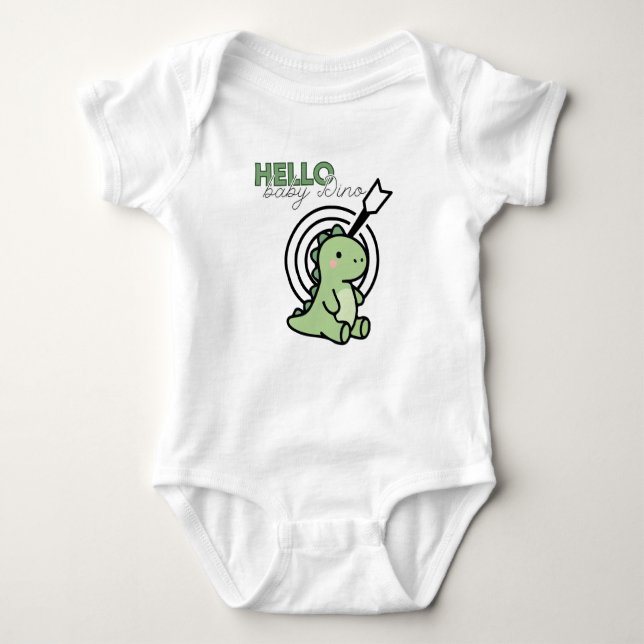 Hello Baby Dino Baby Bodysuit (Front)