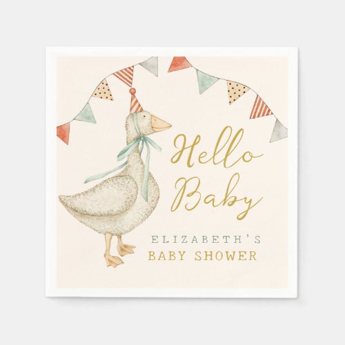 Hello Baby Duck  Toys Baby Shower Napkins