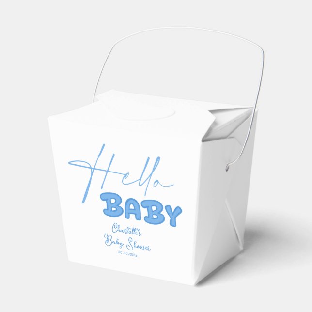 Hello Baby Elegant Baby Shower Favor Boxes (Front Side)