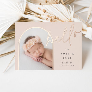 Hello Baby Foil Birth Announcement