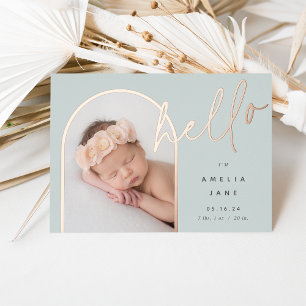 Hello Baby   Foil Birth Announcement