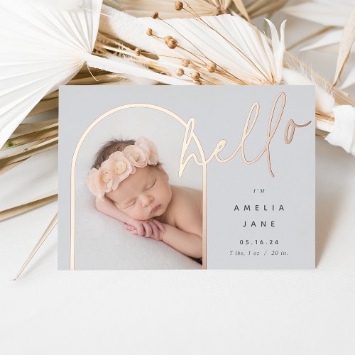 Hello Baby  Foil Birth Announcement