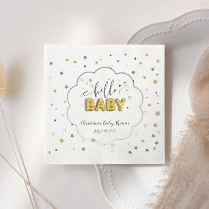 Hello Baby Gender Neutral Twins Twinkle Stars Napkins