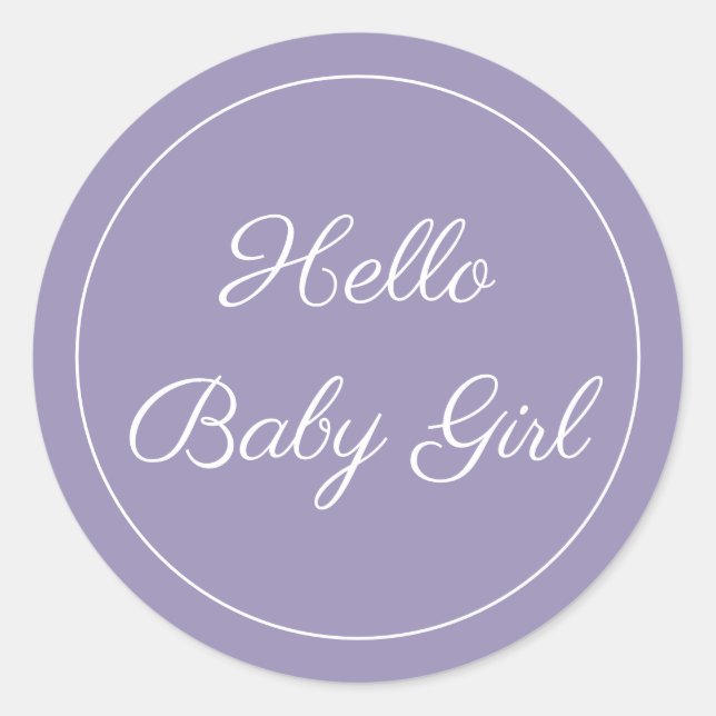 Hello Baby Girl New Baby Sticker (Front)
