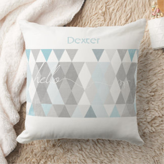 Hello Baby Hello World Abstract Triangle Throw Pillow