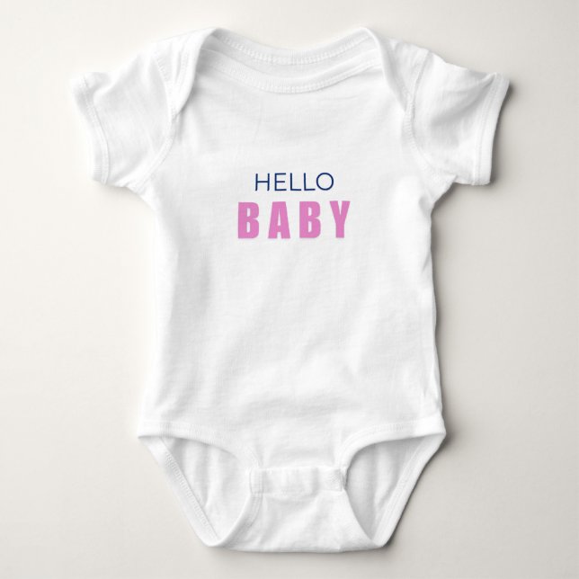 Hello Baby Minimal Girl Bodysuit (Front)