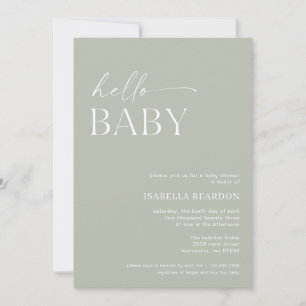 Hello Baby Minimalist Baby Shower Invitation