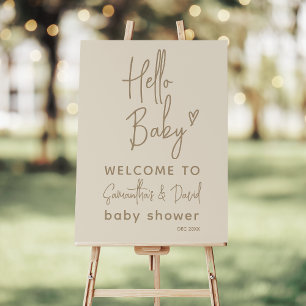 Hello Baby Minimalist Gender Neutral Baby Shower Foam Board