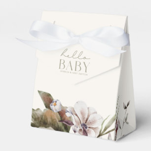 HELLO BABY Minimalist Sage & Ivory Favor Boxes