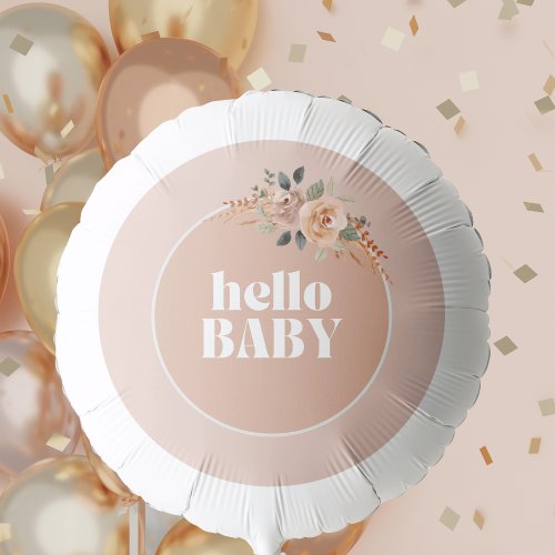 Hello Baby Modern Baby Shower Balloon