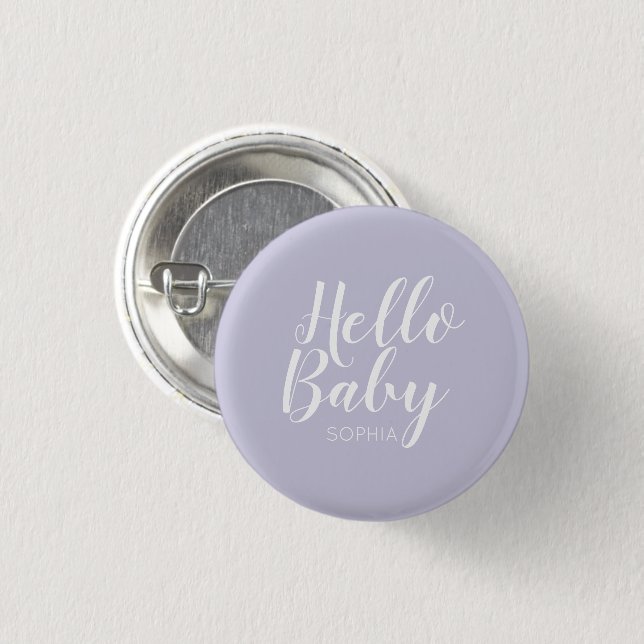 Hello Baby modern classic baby shower Button (Front & Back)