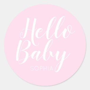Hello Baby modern classic Classic Round Sticker