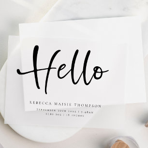 Hello Baby Name Stats Birth Announcement Vellum