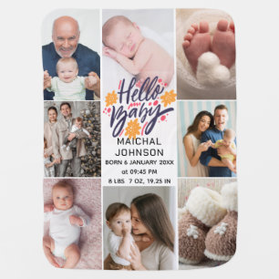 Hello Baby Newborn Baby Birth Stats 8 Photos Blanket